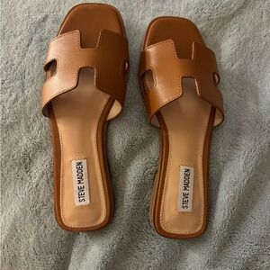 Steve Madden Hadyn Cognac Leather Sandals Size 7
